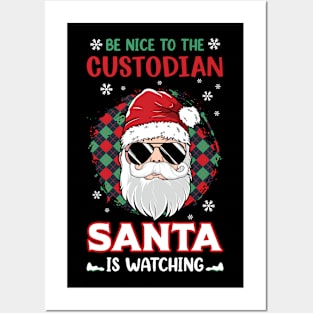 Christmas Be Nice Santa Is Watching Posters and Art